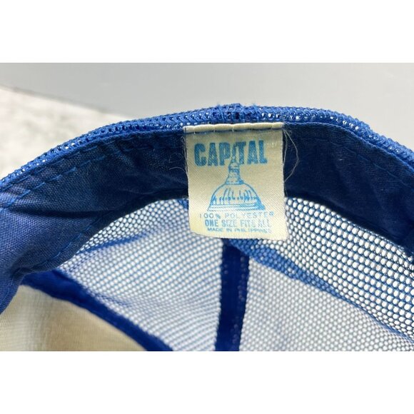 Union Fertilizer Inc Snapback Hat Blue Baseball Cap Capital Mesh Back - Picture 7 of 11